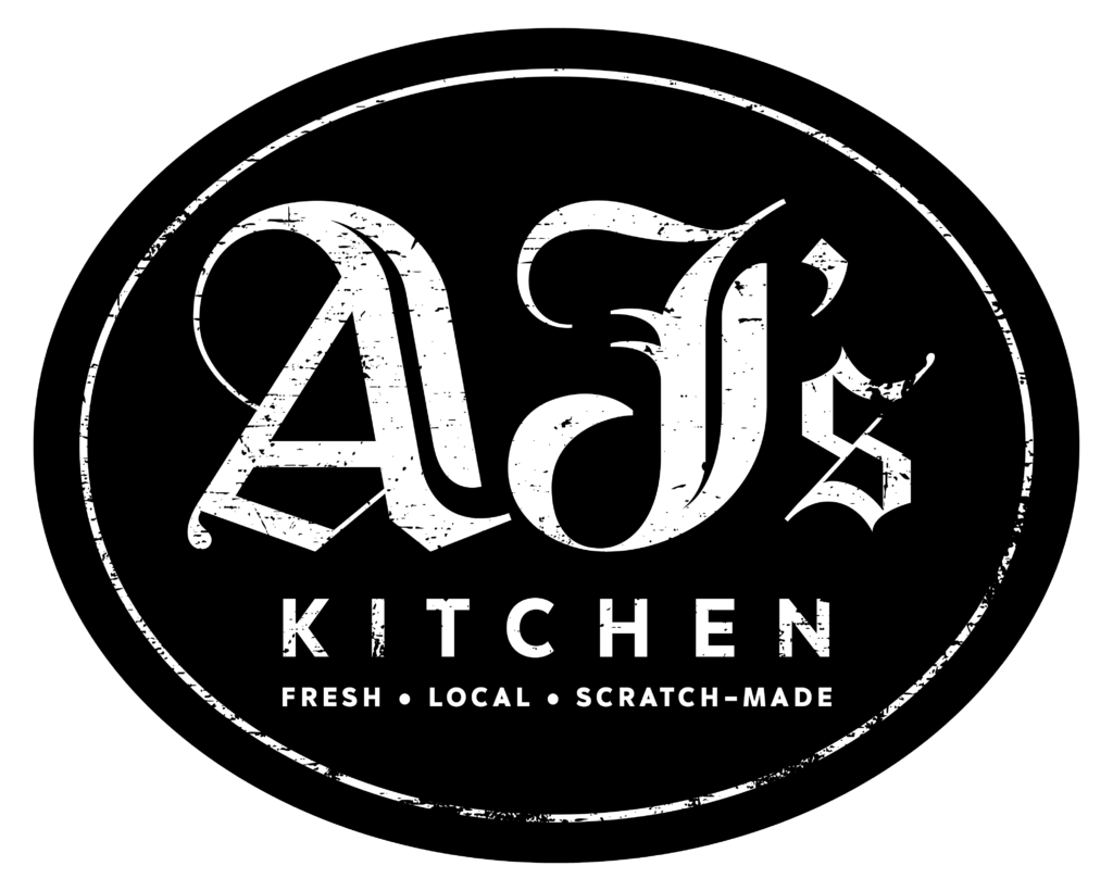 AJ's Kitchen Logo Emblem, restaurant branding